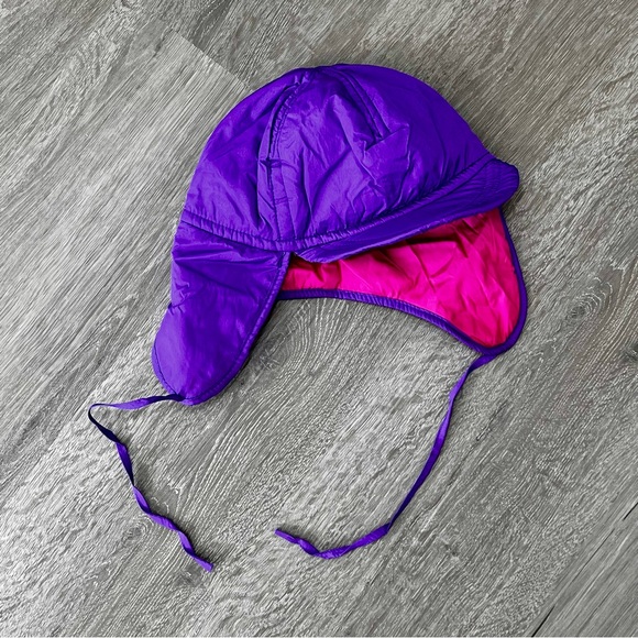 Vintage SKYR Performance Ski Hat Purple Pink Winter Nylon Baseball Puffy Cap - Picture 5 of 16